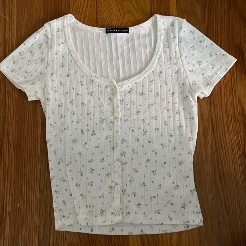 brandy melville floral zelly top